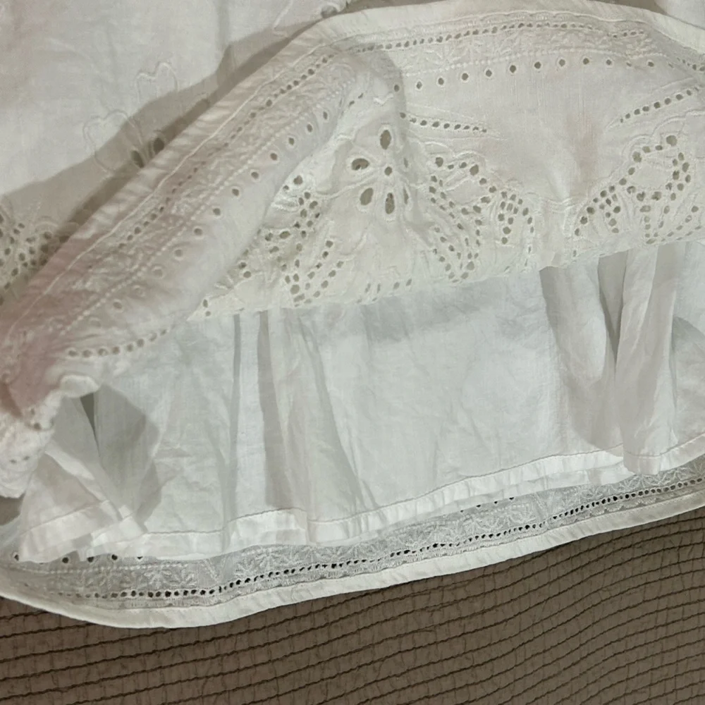 TOMMY BAHAMA WHITE ST. LUCIA SPLIT NECK LINEN BLEND DRESS SIZE MEDIUM